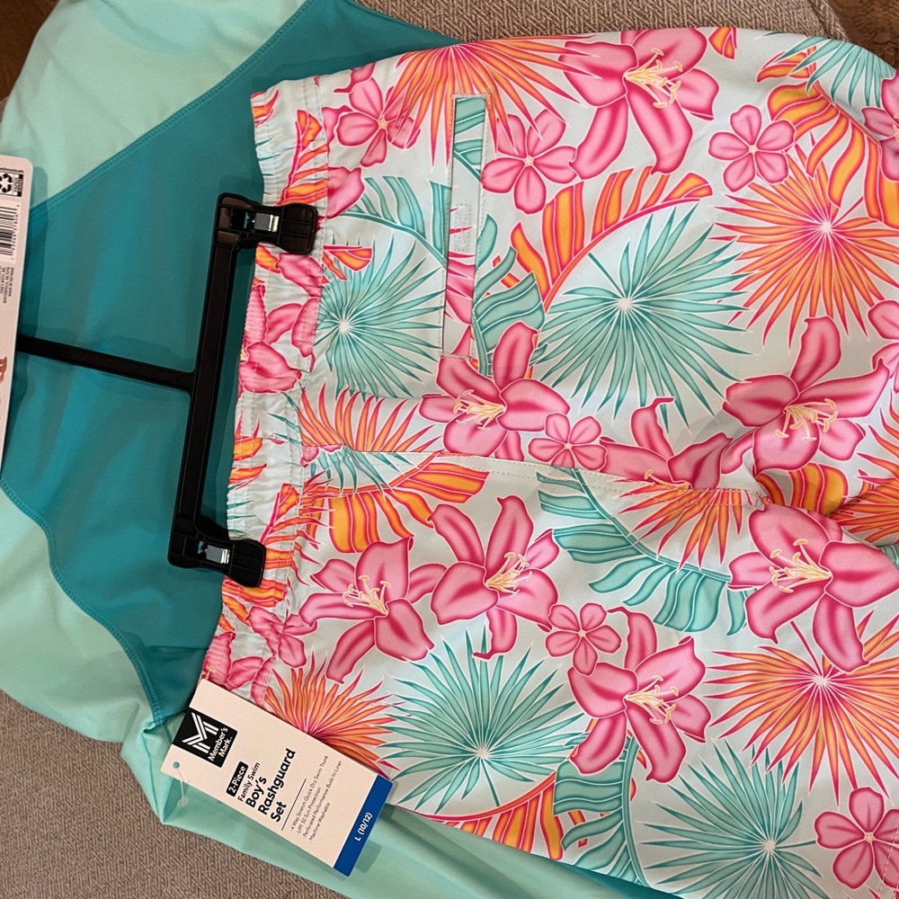 Kids Teal Rashguard Set - Picture 3 of 3